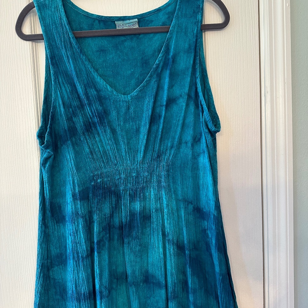 Cottonways Turquoise Tie Dye Dress